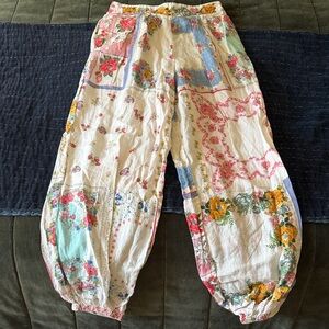 ZIMMERMANN Linen Clover Patched Track Pants